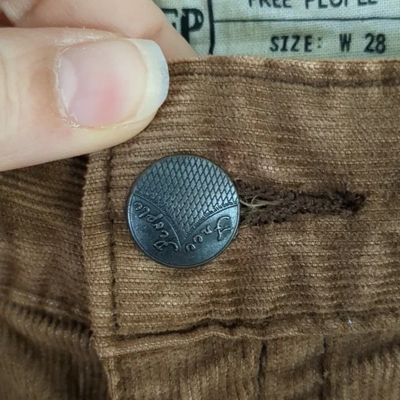 EUC Free People Corduroy Low Rise Skinny Jeans Size 28 Brown Soft Fabric - Picture 4 of 11